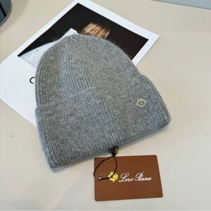 Loro Piana Light Gray Knit Beanie
